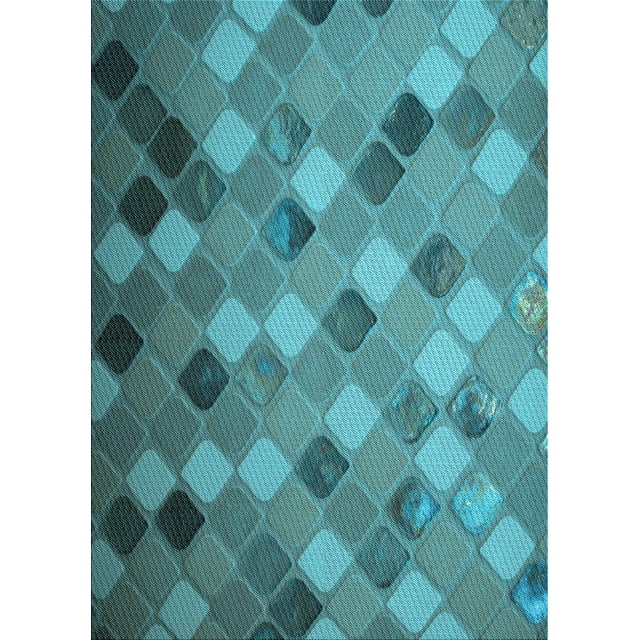 Ahgly Company Tapis Rectangulaire Lavable en Machine Intérieur Transitionnel Turquoise Foncé Vert, 6 Pieds x 9 Pieds