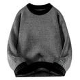 thumbnail image 2 of Pisexur Chandails Homme Doux et Confortable Chandails d'Automne Chandail Décontracté pour Homme à Blocs de Couleur Manches Longues Col Rond Noir, TG, 2 of 4