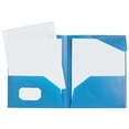 thumbnail image 1 of ZTTD Plastic Folders with Pockets, Pack of 1, Poly Two Pocket Folder, Heavy Duty 2 Pocket File Folders A5 Size, 2-Pocket Folders for Home and Office (Style5-Blue), 1 of 4