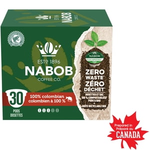 Nabob 100% Café colombien 100% Des pods compostables, 292g Boîte moyenne