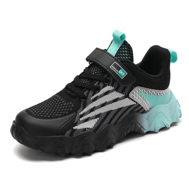 PMVFHDE Cute Sneakers for Boy Children's Fashion Mesh Lace Up Sneakers Color Matching Casual Comfortable Running Shoes Green,4.5-5 Years