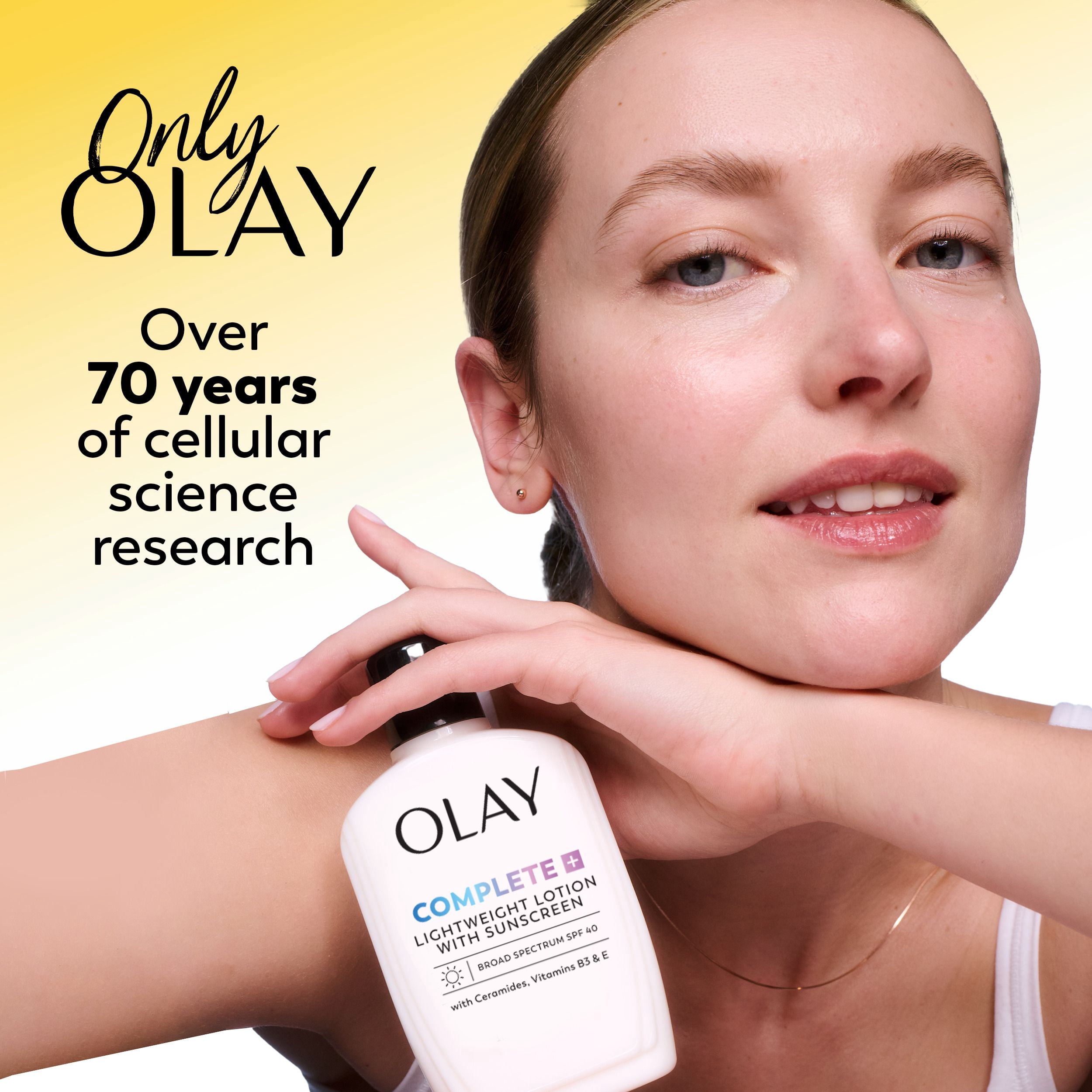 Hydratant Pour Le Visage Olay Complet+ avec Fps 40, Sans Parfum Pour La Peau Sensible, Protection Solaire À Large Spectre – Sans Traces Blanche, Nourrit La Barrière D’Hydratation – Céramides, 177 mL