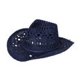 thumbnail image 1 of Straw Hat Ventilated Hollow  Collapsible Western Cowboy Beach Hat Photo Props, 1 of 10