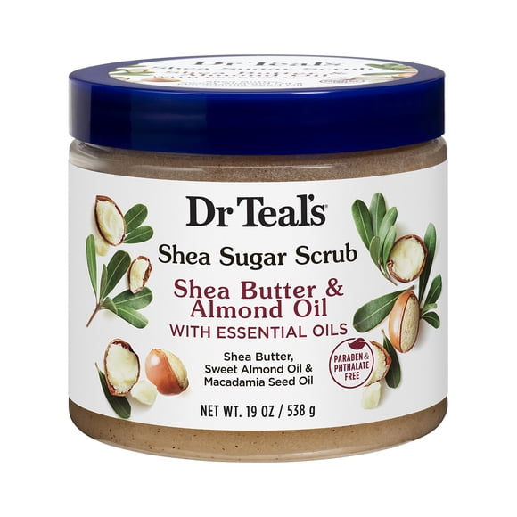 Dr. Teal's Shea Sugar Scrub Shea Butter & Almond Oil 19 Ounce Jar