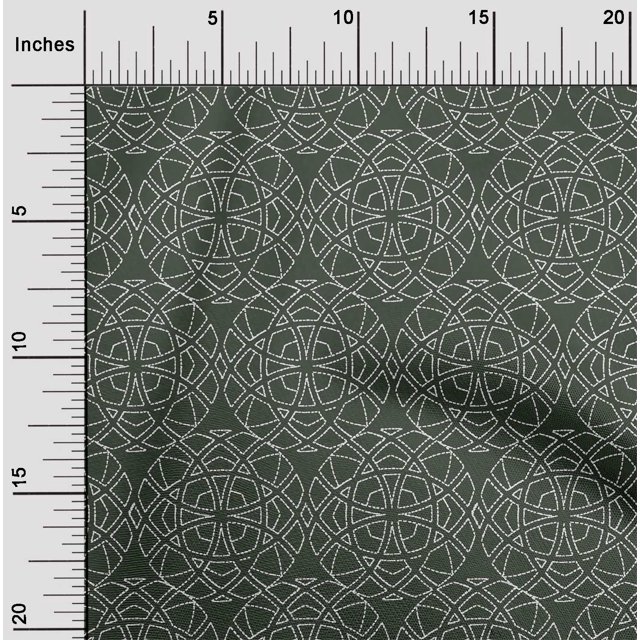 oneOone Georgette Viscose Fabric Shapes Geometric Sashiko Print Sewing Fabric BTY 42 Inch Wide