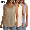 thumbnail image 2 of Plebaso Lot de 3 Débardeurs pour Femmes Décontractés d'Été Sans Manches Amples Col Rond T-Shirts Basiques pour Dames, 2 of 7