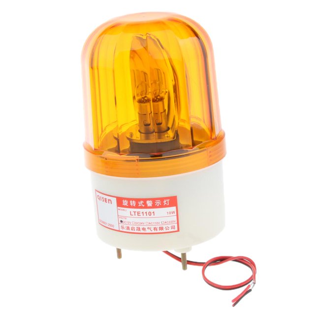Lumière d'Avertissement Stroboscopique Rotative à DEL 12 V Ronde Clignotante Jaune