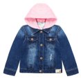thumbnail image 1 of KIDSCOOL SPACE Little Girl Pink Detachable Hood Flower Embroidered Jean Jacket Female, 9-10 Years, 1 of 7