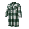 thumbnail image 2 of Women Plaid Windbreaker Coat Button-down Long Sleeve Lapel Jacket With Pockets Fall Spring Outwear, 2 of 6