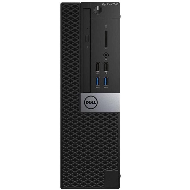 Ordinateur de Bureau Dell Optiplex Intel i5-6500 7040 Remis à Neuf, Petit Format, Tour PC avec Panneau avant Texturé Noir et Plaque logo Dell Argentée, avec Lecteur Optique, Lecteur de Carte SD, Prise pour Écouteurs, Deux ports USB 2.0 et Deux ports USB 3.0, Windows 10 Pro Fonctionnant, Idéal pour l'Ordinateur de Bureau et à la Maison.