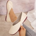 thumbnail image 2 of Beige Ladies Flats Retro Two Wear Design Round Toe Shallow Mouth Solid Color Comfortable Casual Shoes For Daily Walking Office All Occasions Size 43, 2 of 9