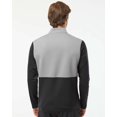 thumbnail image 2 of Adidas Mens Textured Mixed Media Quarter-Zip Pullover, L, Grey Three White, 2 of 4