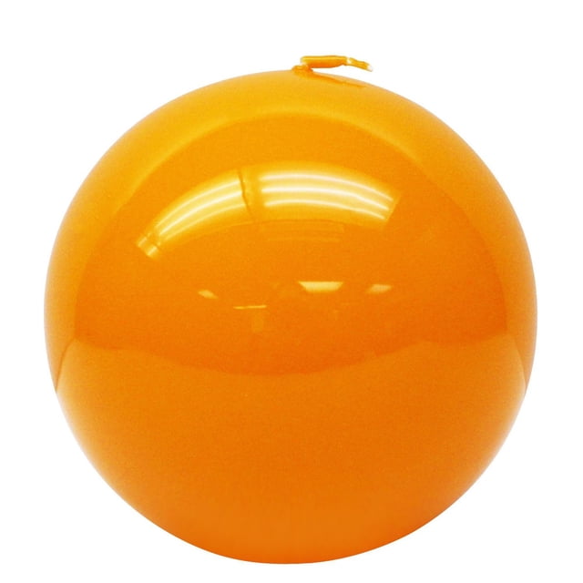 Chandelle Boule Orange Non Parfumée à Fini Très Lustré avec surface Lisse et Brillante et Mèche en Coton, Mesurant 4 Pouces de Diamètre et de Hauteur, Idéale pour la Déco de la Maison et la Décoration de Table.