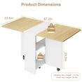 thumbnail image 2 of AKDSteel Folding Dining Table, Kitchen Dining Drop Leaf Dining with 6 Wheels and 2-Layer Storage Shelf, Space Saving Dining Table for Small Spaces, 2 of 8