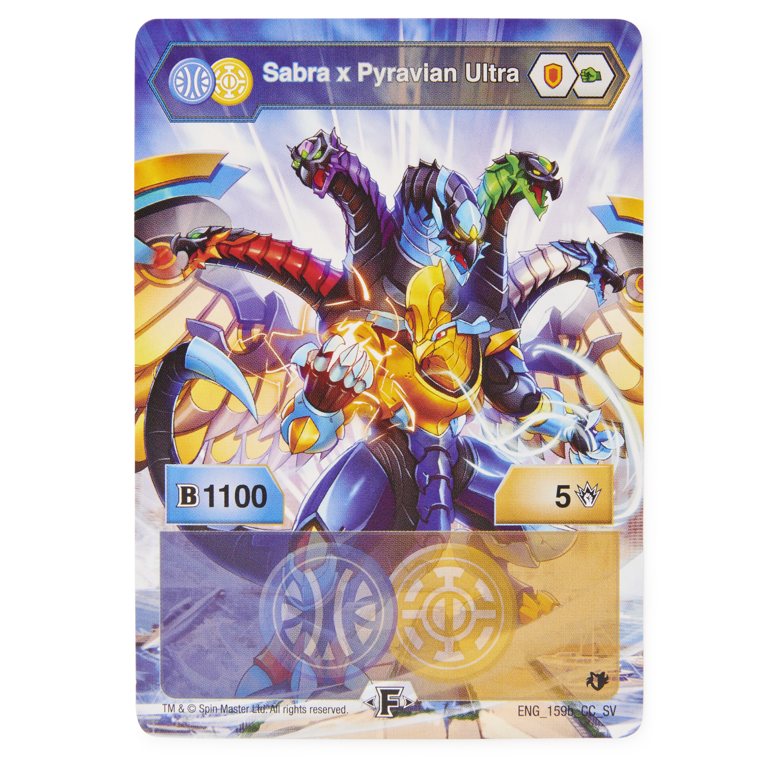 Bakugan Ultra, Fusion Sabra x Pyravian avec équipement Baku-Gear transformable, Figurine Armored Alliance articulée de 7,5 cm à collectionner