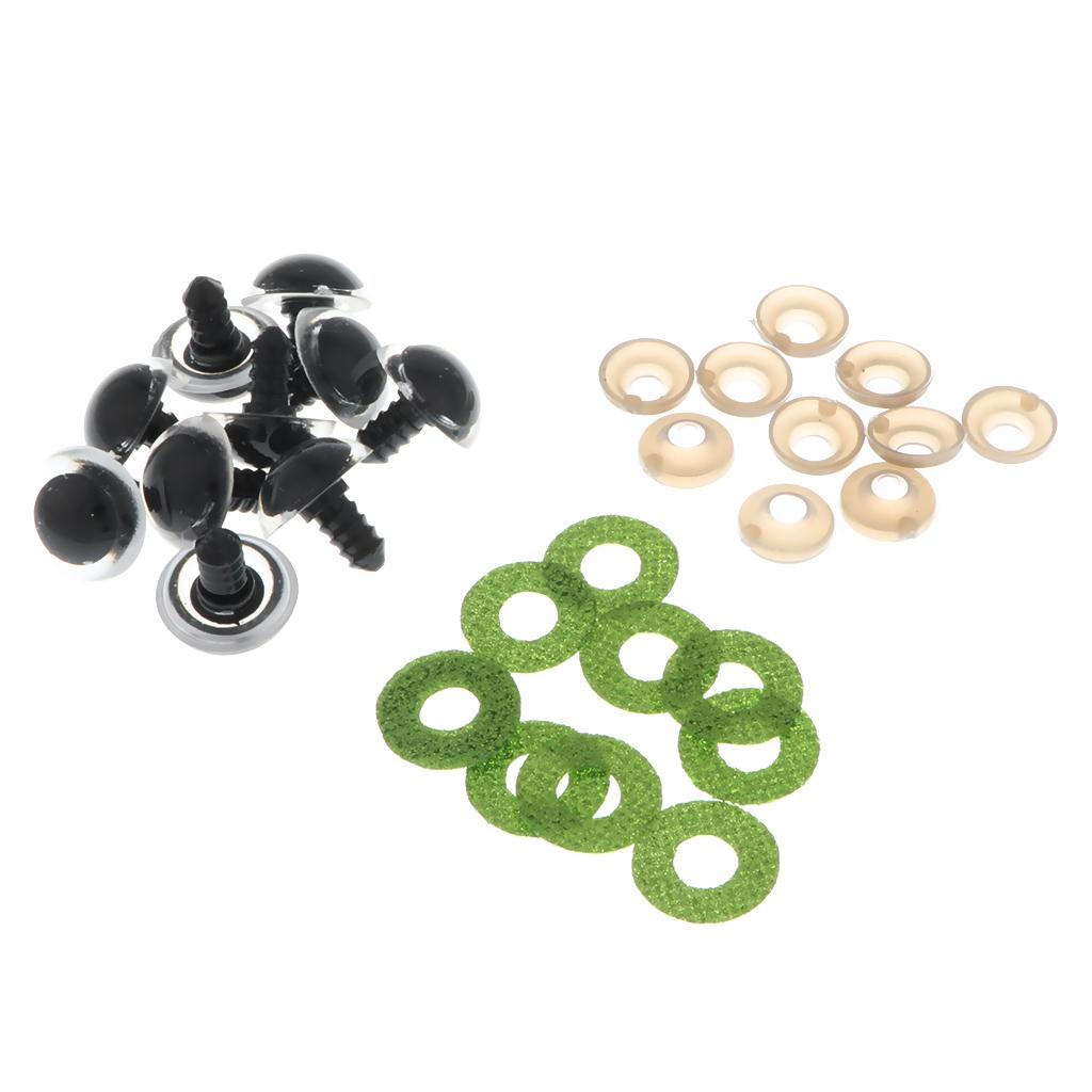 10pcs Toy Glitter Nonwovens + Washer 20mm Light Green