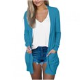 thumbnail image 1 of Pompotops Chemisier Décontracté à Manches Longues pour Femmes avec Poche Cardigan en Liquidation, 1 of 5