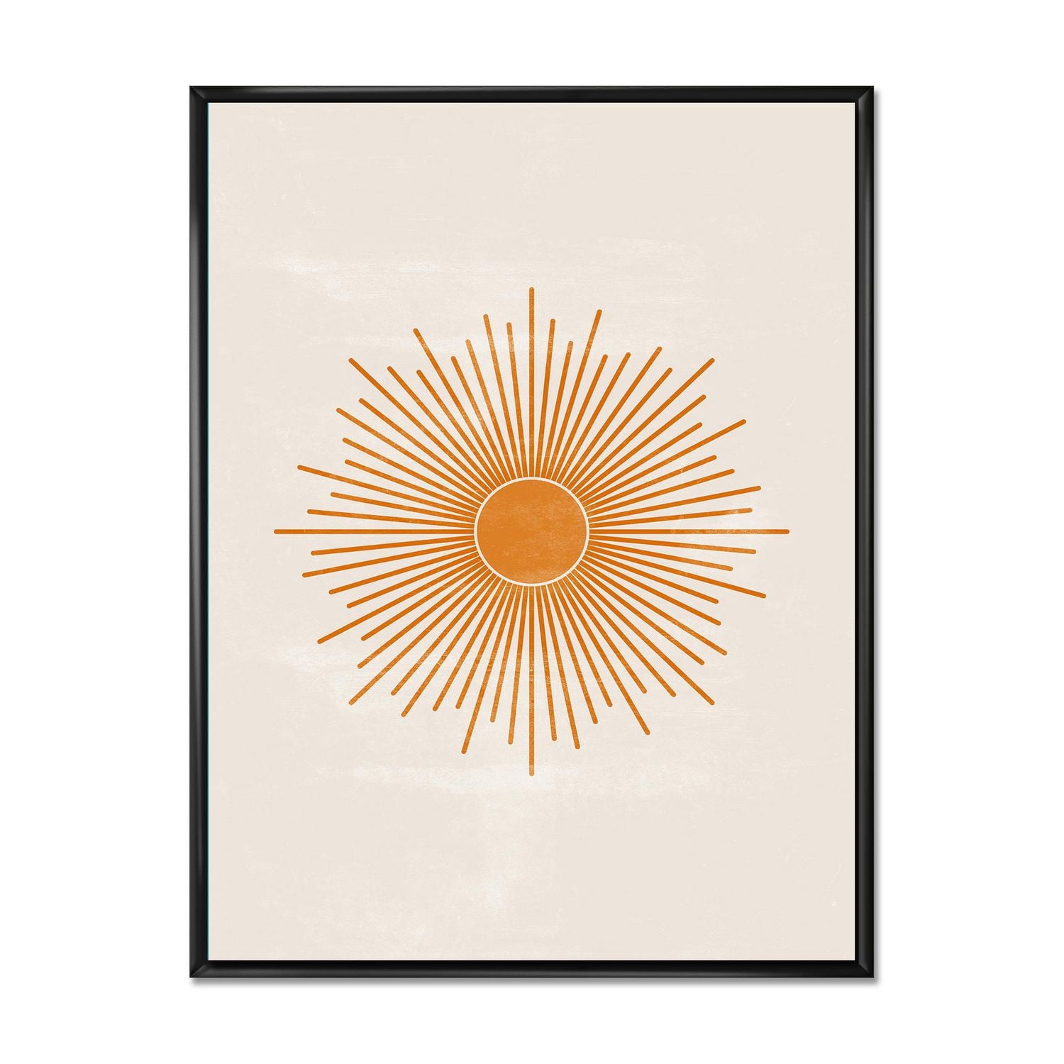 Designart Imprimé soleil orange II ART MURAL À CADRE FLOTTÉ
