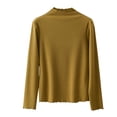 thumbnail image 1 of Kaemgyyd Long Sleeve Tops for Women Fall Winter Thermal Warm Base Layer Undershirt Ribbed Knit Crew Neck Tee Clothes, 1 of 4