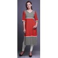 thumbnail image 2 of Bimba Tuniques Droites pour Femmes Kurta Imprimée Tenue d'Été Kurti pour Dames, 2 of 5