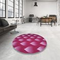 thumbnail image 4 of Ahgly Company Tapis Rond Lavable en Machine Intérieur Transitionnel Rouge Cramoisi, 4 Pieds Rond, 4 of 7