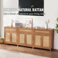 thumbnail image 2 of KFFKFF Wicker Furniture, Trio Pack, Wicker Storage Unit with 6 Magnetized Doors and Trio Drawers, Multipurpose Cabinet with Modifiable Shelving, Perfect for Corridor, Foyer, Lounge, Organic, 2 of 9
