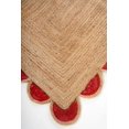 thumbnail image 3 of Handwoven Natural Jute Red Scalloped Rugs , Home Décor Jute Carpet 4 x 6 Feet ( 120 cm x 180 cm )Rectangle, 3 of 4
