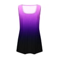 thumbnail image 5 of VKOYWKM Débardeurs Grande Taille pour Femmes Col Rond Plissé Sans Manches Tunique Imprimé Dégradé Tendance Débardeurs d'Été Décontractés, 5 of 5