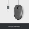 thumbnail image 3 of Logitech M100 Wired USB Mouse, 3-Buttons,1000 DPI Optical Tracking, Ambidextrous, Compatible with PC, Mac, Laptop - Gray, 3 of 6
