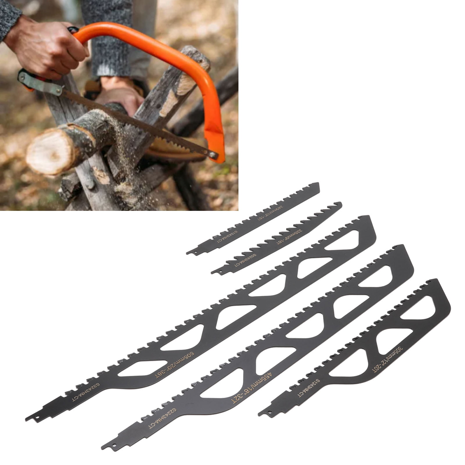 Reciprocating Saw Blades Set, Large Pitch Coarse Fine Tooth High Accuracy Metal Reciprocating Saw Blades  for Demolition Masonry