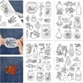 thumbnail image 1 of HLONK 4 Sheets 16Pcs Wedding Dress Water Soluble Hand Sewing Stabilizers for Fabric 11.6x8.2 Inch Embroidery Stitch Practice Embroidery Patterns Transfers for Embroidery Beginners Lovers, 1 of 7