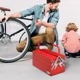 thumbnail image 2 of DURHAND Metal Tool Box Portable Steel Tool Chest Cabinet with Handle, Red, 2 of 10