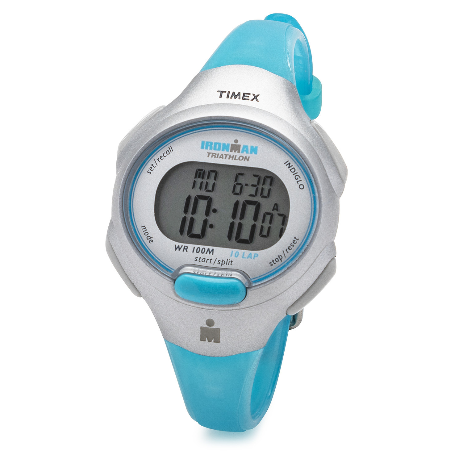 Timex Women's T5K739 Ironman Essential 10 Mid-Size Turquoise Resin Strap Watch