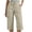 Pantalons Beige-soft capri pour Femmes, variante sur Brnmxoke Pantalon Capri pour Femmes Taille Élastique 2026 Été Décontracté Taille Haute à Boutons Ample Voyage Randonnée Pantalon Court avec Poches Gris Foncé,m