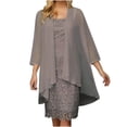 thumbnail image 1 of Gamivast Robe en Mousseline Petite 2 Pcs pour Femmes Invitée de Mariage Chic Décontractée Robe de Mère de la Mariée Maxi Robes d'Été, 1 of 8