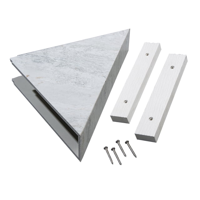 Palisade Vinyl Waterproof Corner Shower Shelf Polar Frost