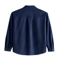 thumbnail image 3 of Men‘s Spring Autumn Cual Shirts Solid Color Long Sleeve Lapel Tops Button Shirts for Party, 3 of 4