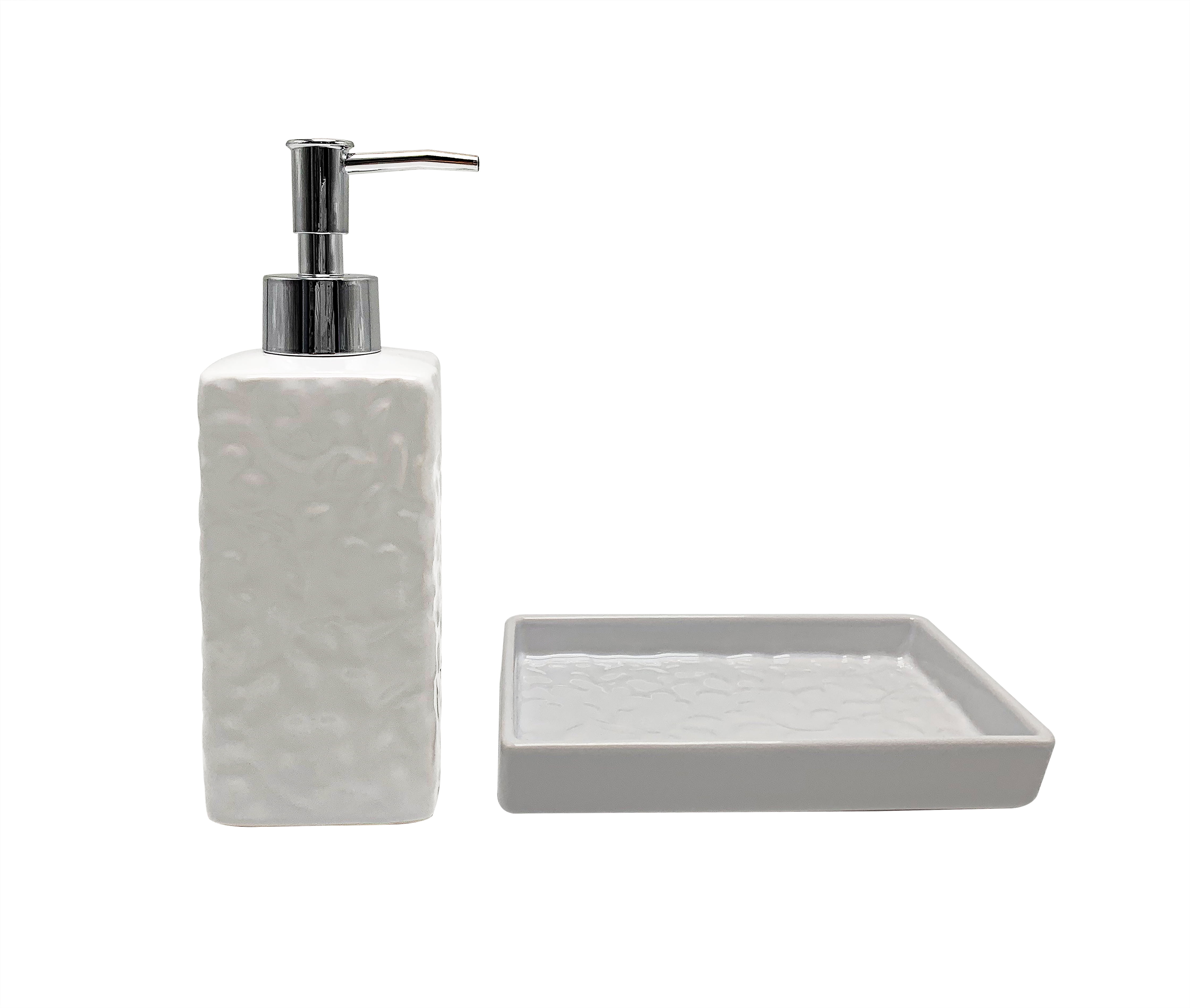 Ensemble de salle de bain Mainstays 16 pièces, rideau de douche en tissu noir à motif botanique à rayures, avec tapis, crochets, distributeur de savon et accessoires
