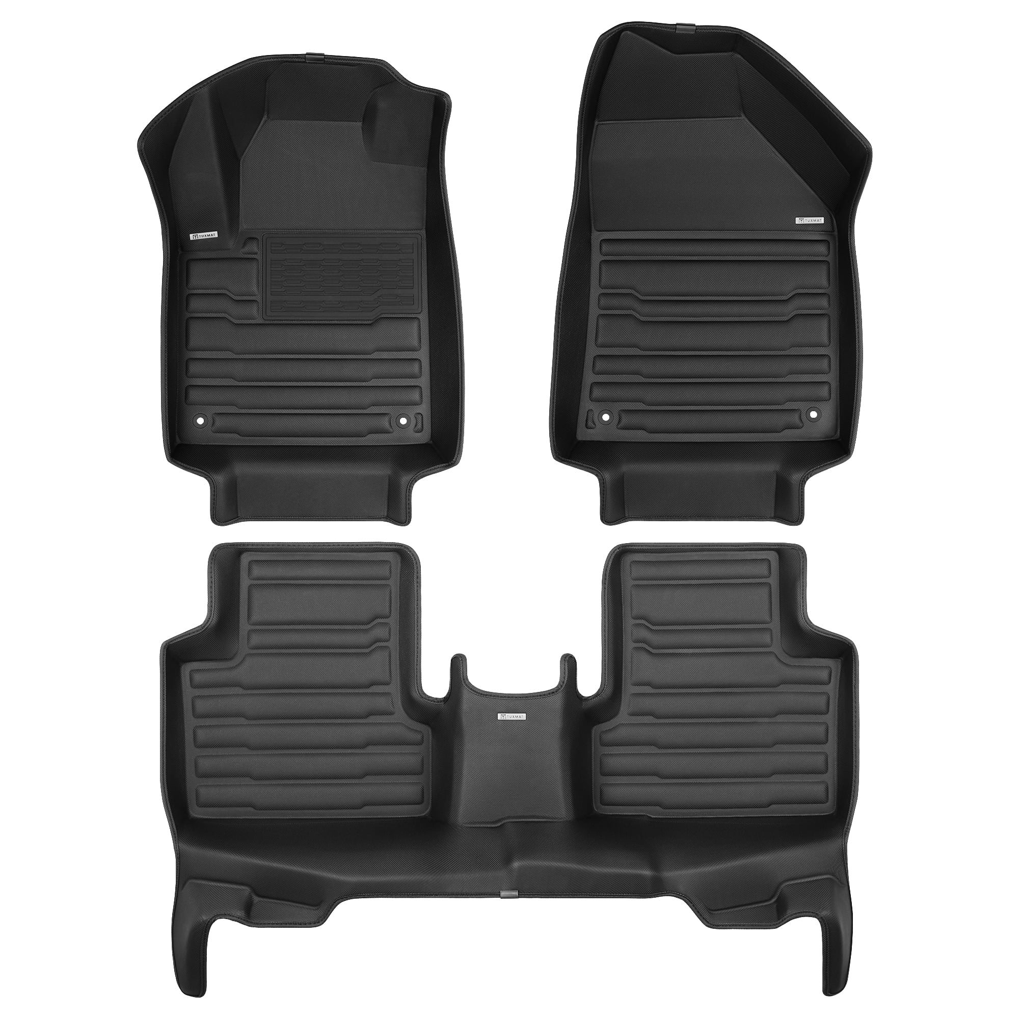 TuxMat - For Jeep Cherokee 2016-2023 Models - Custom Car Mats - Maximum Coverage, All Weather, Laser Measured - This Full Set Includes 1st and 2nd Rows