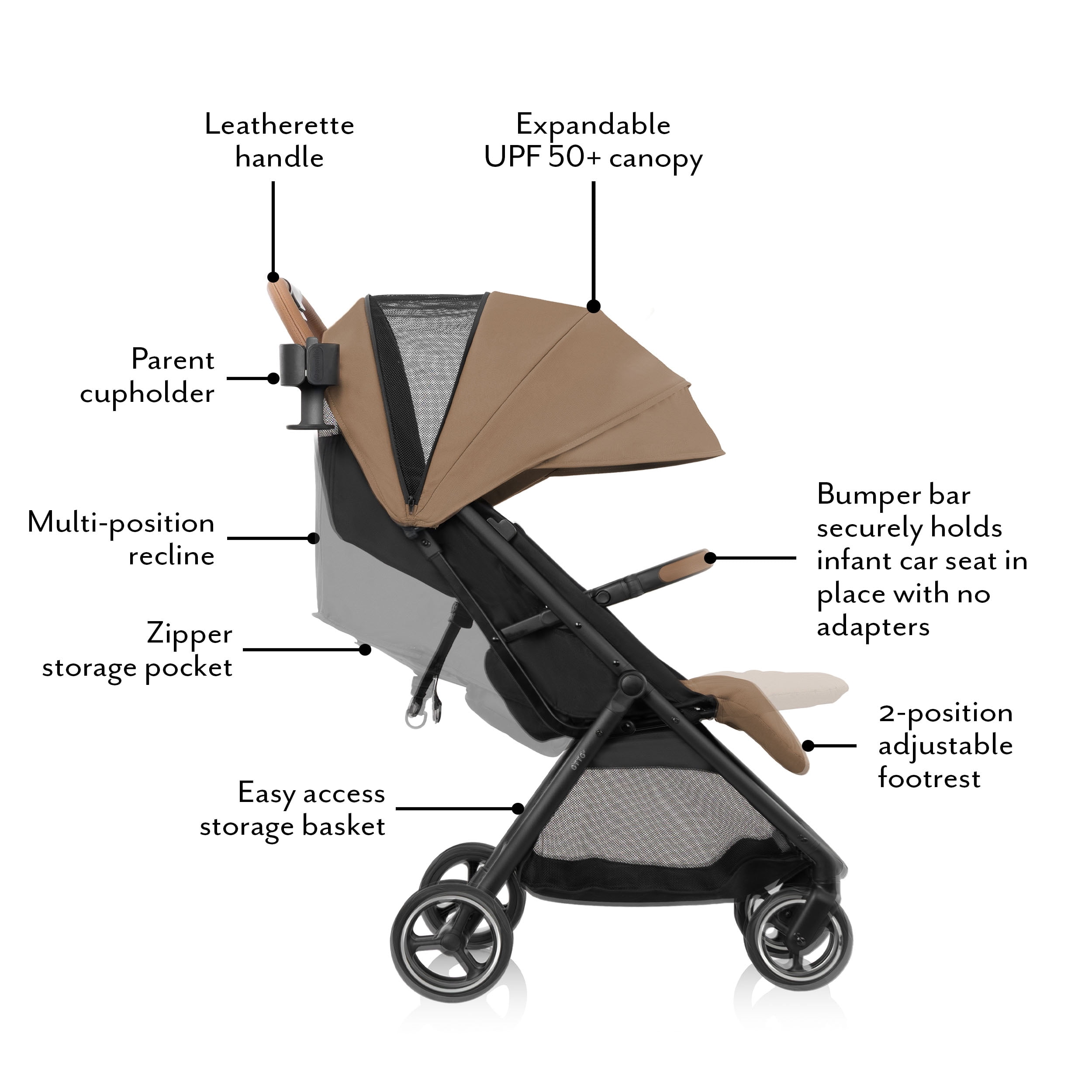 Evenflo Otto+ Travel System w/ LiteMax Infant Car Seat (Car Seat 3-30 lbs - Stroller Max 55 lbs)