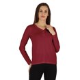 thumbnail image 1 of Inkmeso Solid Button Henley T-shirt For Womens Casual BasicLong SleeveTee T-shirts, 1 of 7