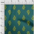 thumbnail image 1 of oneOone Cotton Silk Fabric Leaves & Floral Block Printed Craft Fabric BTY 42 Inch Wide, 1 of 4