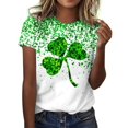 thumbnail image 1 of FAIWAD T-Shirts pour Femmes Grande Taille T-Shirt Vert de la Saint-Patrick Décontracté Col Rond Hauts Graphiques Trèfle, 1 of 3