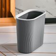 thumbnail image 4 of Rbaofujie Bathroom Trash Can Wastebasket Striped Wastebasket Home Bathroom Seamless Wastebasket Plastic Suitable for Home Kitchen Bathroom Garage Dorm Trash Can, 4 of 7