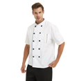 thumbnail image 2 of TOPTIE 2 Pack Unisex Short Sleeve Chef Coat Jacket, White, 2 of 6