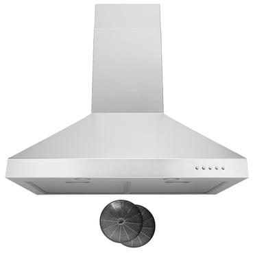 Hauslane | Chef Series WM-530 30” Wall Mount Range hood | Base Model | Stainless Steel Wall Chimney | Strong Suction, Six-layer Aluminum Filters, Changeable LED Lamps, 6” Duct or Ductless