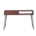 thumbnail image 2 of Home Fare Milieu du Siècle Moderne Noyer Brun Brossé Acacia Tiroir Table, 2 of 8