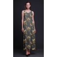 thumbnail image 4 of Bimba Robe Longue Maxi de Soirée pour Femmes en Rayonne à Imprimé d'Oiseaux, Dos Nu, Bretelles Spaghetti - XX-Grand, 4 of 5