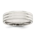 thumbnail image 1 of 925 Sterling Silver 6mm Brushed Fancy Size 9 Band Ring, 1 of 4