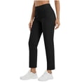 thumbnail image 1 of FRSASU Pantalon de Golf Extensible pour Femme, Pantalon Court de Randonnée, Bas Décontractés de Voyage avec Poches, Noir TTG(TTG), 1 of 9